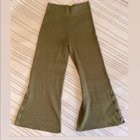 Anthropology olive green crop knit pants - Picture 1 of 3